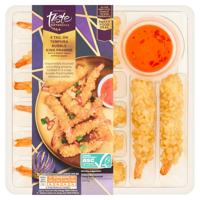 Sainsbury's Tail on Tempura Bubble King Prawns, Taste the Difference x8 190g