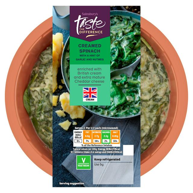 Sainsbury's Creamed Spinach, Taste the Difference 250g