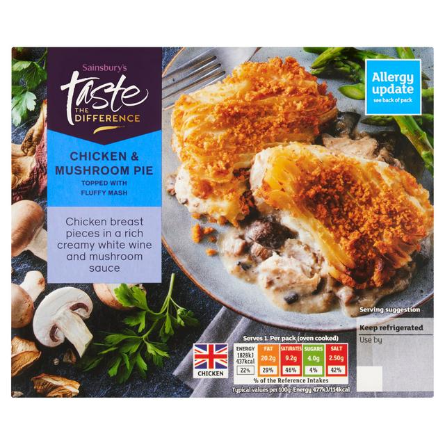 Sainsbury's Chicken & Mushroom Pie, Limited Edition, Taste the Difference 400g