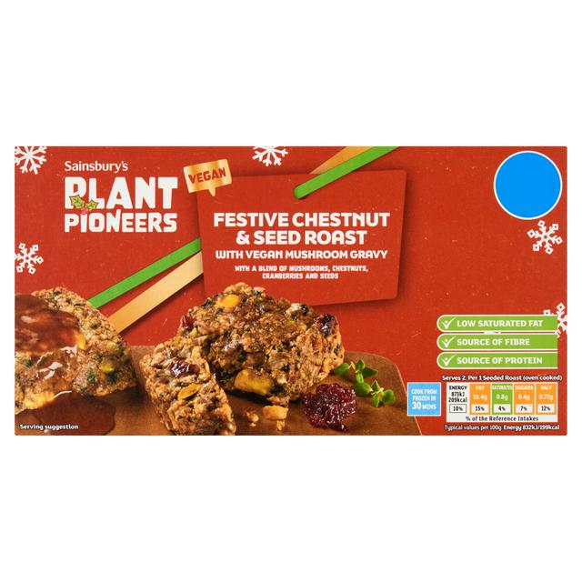 Plant Pioneers Festive Chestnut & Seed Roast with Vegan Mushroom Gravy 320g