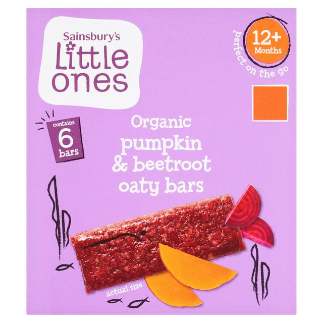 Sainsbury's Little Ones Organic Pumpkin & Beetroot Oaty Bars 12+ Months 6 x 23g