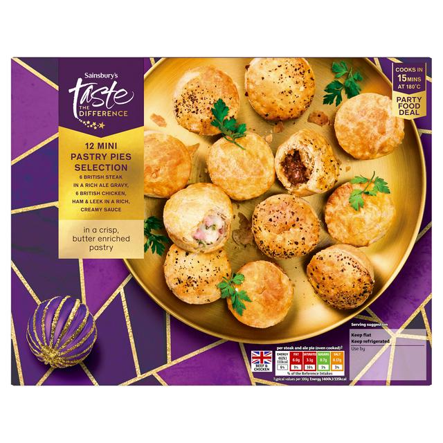 Sainsbury's Mini Steak & Chicken Pie Selection, Taste the Difference x12 400g