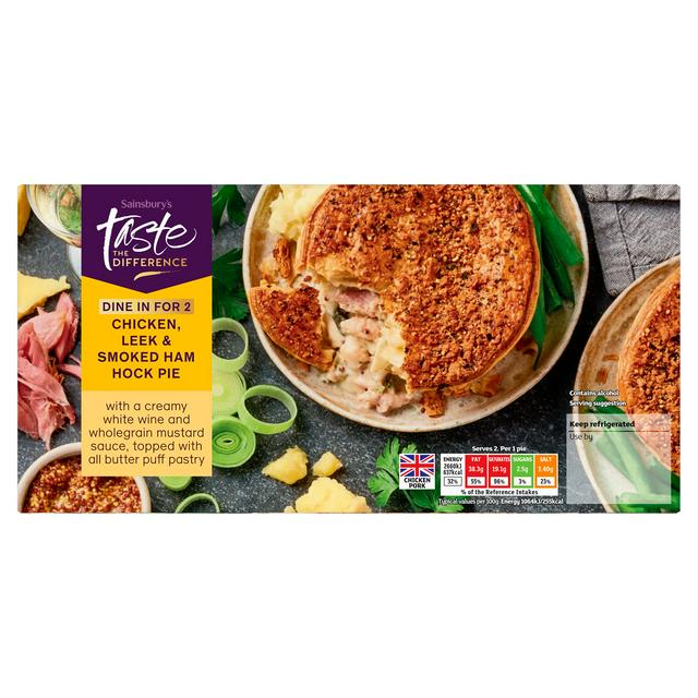 Sainsbury's Chicken, Leek & Smoked Ham Hock Pie, Taste the Difference 500g