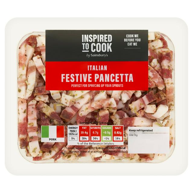 Sainsbury's Italian Festive Pancetta, Inspired to Cook 120g