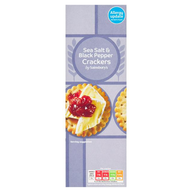 Sainsbury's Sea Salt & Black Pepper Crackers 185g