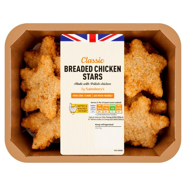 Sainsbury's Fresh British Chicken Breaded Stars 360g