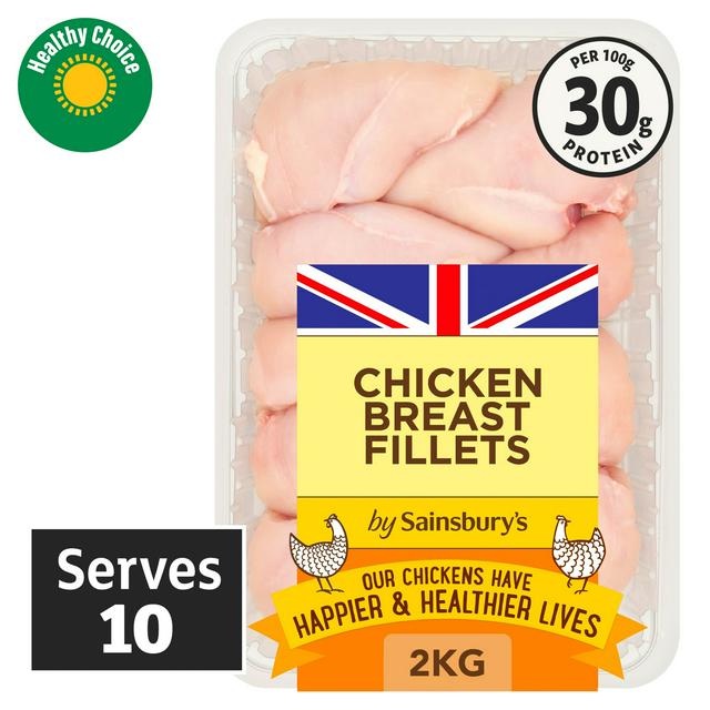 Sainsbury's 2kg British Fresh Skinless & Boneless Chicken Breast Fillets