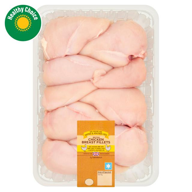 Sainsbury's 2kg British Fresh Skinless & Boneless Chicken Breast Fillets