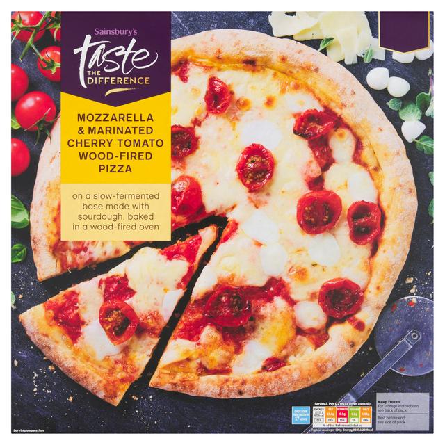 Sainsbury's Mozzarella & Marinated Cherry Tomato Wood Fired Pizza, Taste the Difference 400g