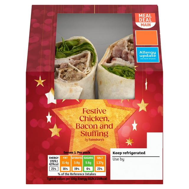 Sainsbury's Festive Chicken, Bacon & Stuffing Wrap