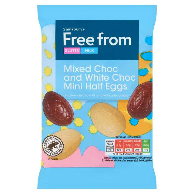 Sainsbury's Free From 50g Mixed Choc & White Choc Mini Half Eggs
