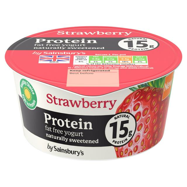 Sainsbury's Strawberry Protein Fat Free Yogurt 165g