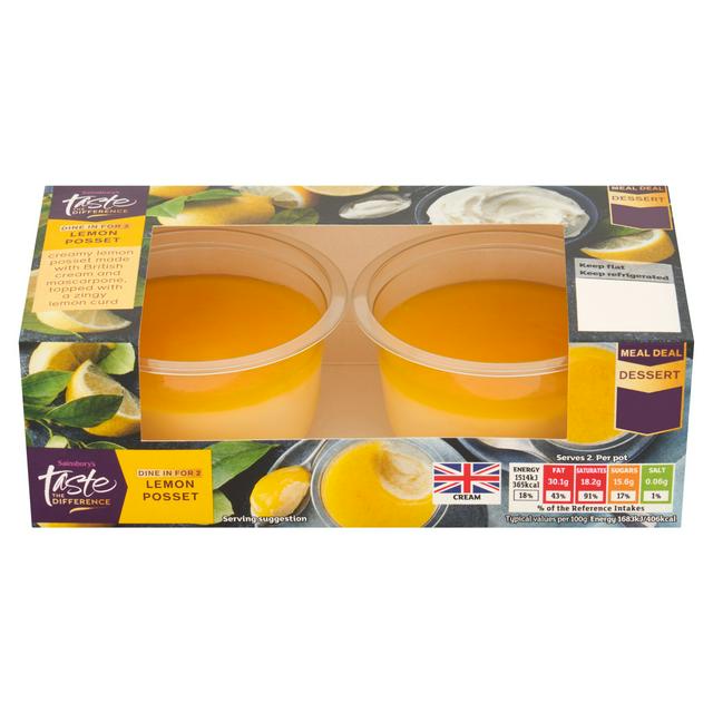 Sainsbury's Lemon Posset, Taste the Difference 2 x 90g