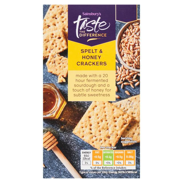 Sainsbury's Spelt & Honey Crackers, Taste the Difference 100g