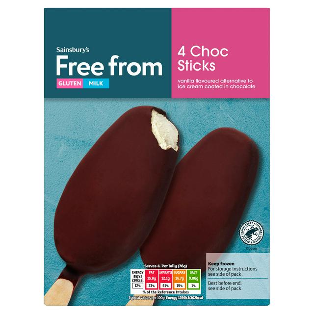 Sainsbury's Free From Choc Sticks 4 x 76g