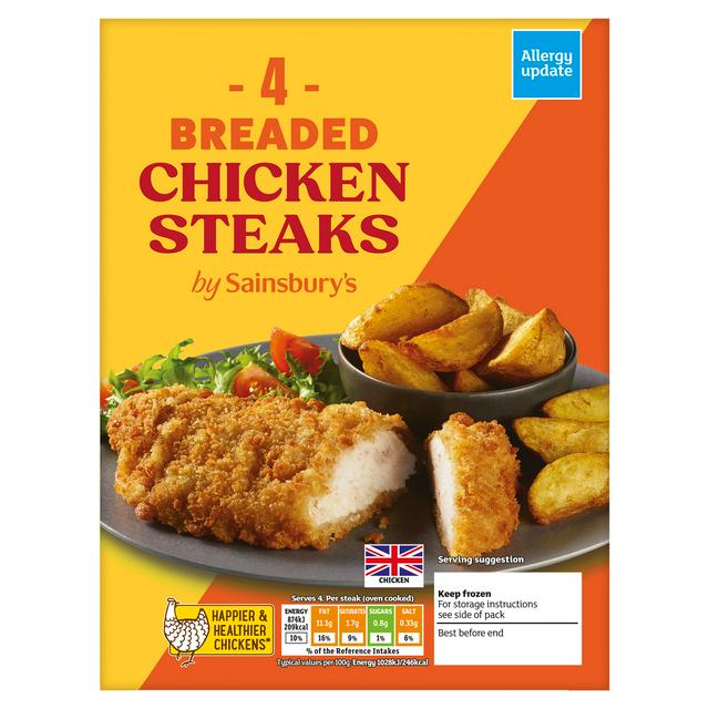 Sainsbury's Breaded Chicken Steaks x4 380g