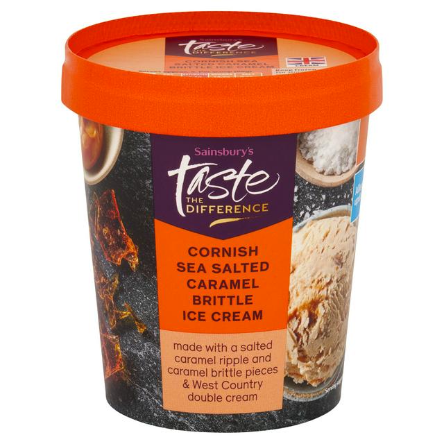 Sainsbury's Cornish Sea Salted Caramel Brittle Ice Cream, Taste the Difference 480ml