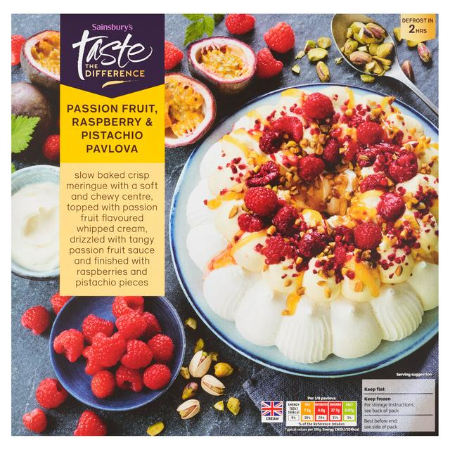Sainsbury's Passion Fruit, Raspberry & Pistachio Perfect Pavlova, Taste the Difference 460g