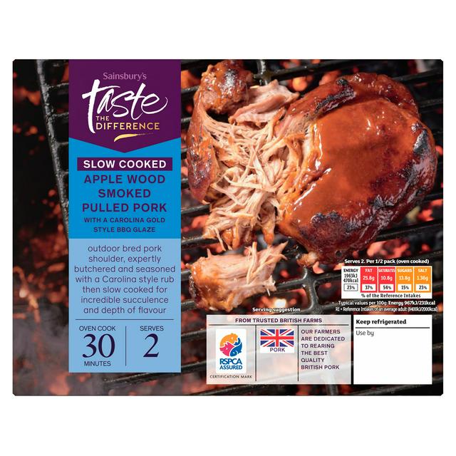 Sainsbury's Slow Cooked Apple Wood Smoked Pulled Pork, Taste the Difference 545g