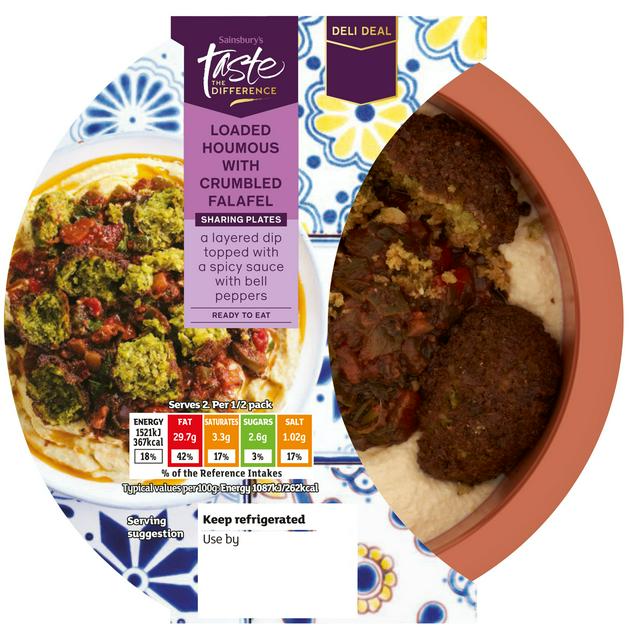Sainsbury's Loaded Houmous with Crumbled Falafel, Taste the Difference 280g