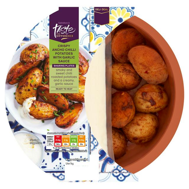 Sainsbury's Crispy Ancho Chilli Potatoes with Garlic Sauce, Taste the Difference 300g