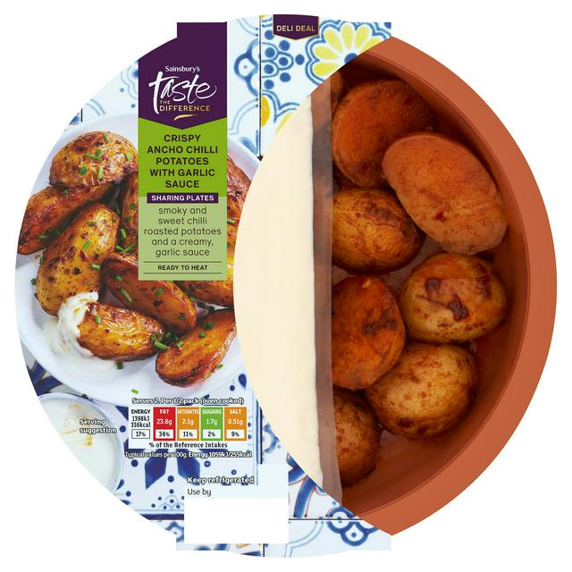 Sainsbury's Crispy Ancho Chilli Potatoes with Garlic Sauce, Taste the Difference 300g