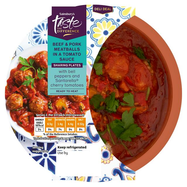 Sainsbury's Beef & Pork Meatballs in a Tomato Sauce, Taste the Difference 175g