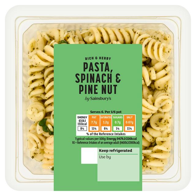 Sainsbury's Herby Pasta, Spinach & Pine Nut 400g
