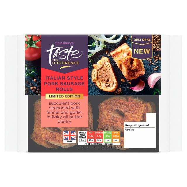 Sainsbury's Italian Style Pork Sausage Rolls, Limited Edition, Taste the Difference 188g