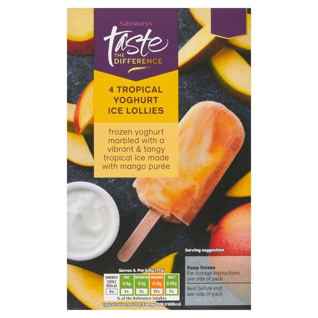 Sainsbury's Tropical Yoghurt Ice Lollies, Taste the Difference 4 x 73ml