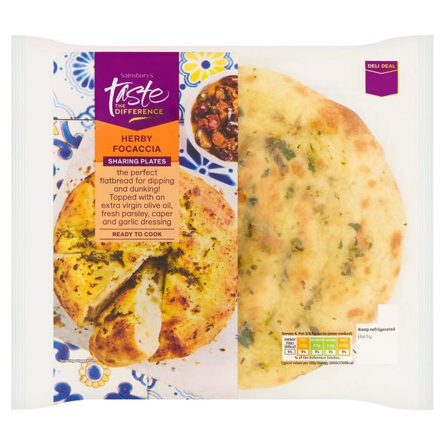 Sainsbury's Herby Focaccia, Taste the Difference 246g
