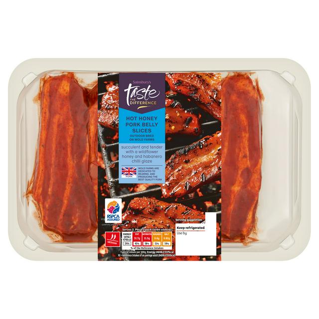 Sainsbury's Hot Honey Pork Belly Slices, Taste the Difference 490g