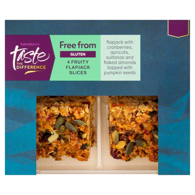 Sainsbury's Free From Fruity Flapjack Slices, Taste the Difference x4 168g