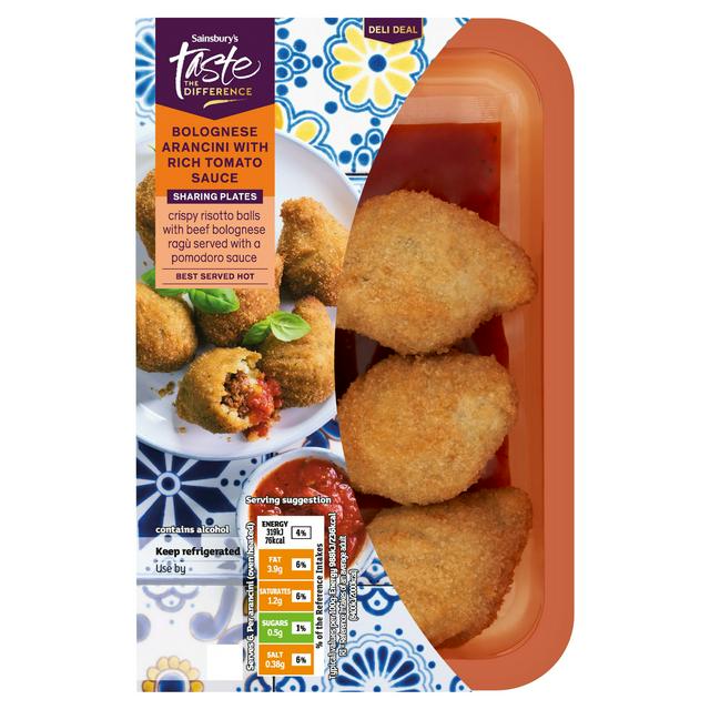 Sainsbury's Bolognese Arancini with Rich Tomato Sauce, Taste the Difference 210g