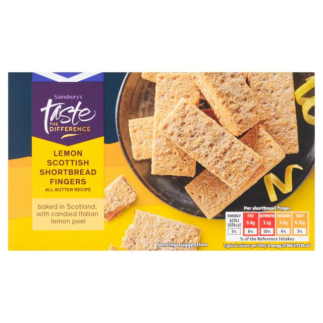 Sainsbury's Lemon Scottish Shortbread Fingers, Taste the Difference 160g