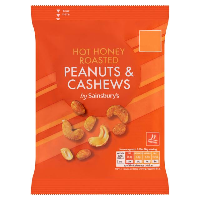 Sainsbury's Hot Honey Roasted Peanuts & Cashews 200g