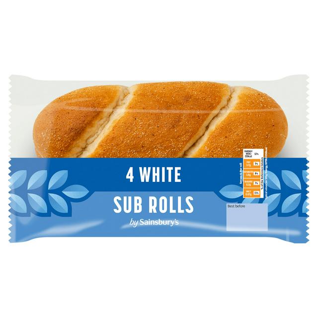 Sainsbury's White Sub Rolls x4
