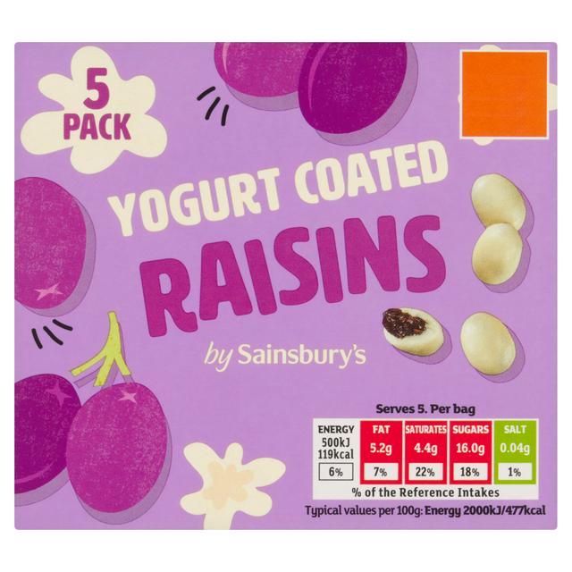 Sainsbury's Yogurt Coated Raisins 5 x 25g