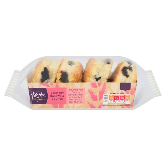 Sainsbury's 4 x Cherry Bakewell Scones, Taste the Difference