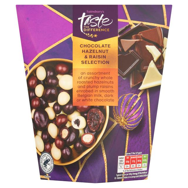 Sainsbury's Chocolate Hazelnut & Raisin Selection, Taste the Difference 175g