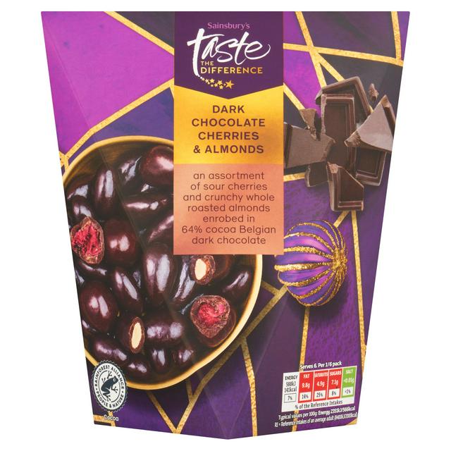 Sainsbury's Dark Chocolate Cherries & Almonds, Taste the Difference 150g