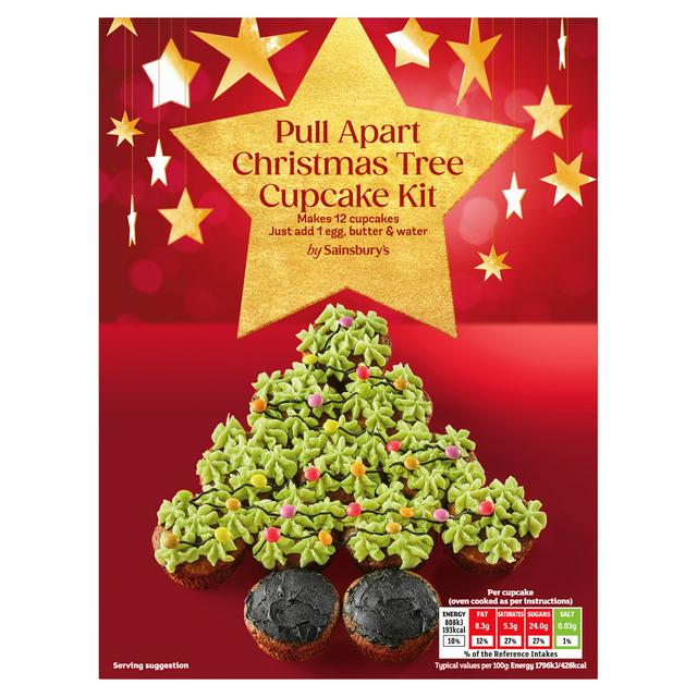 Sainsburys Pull Apart Christmas Tree Cupcake Kit 409g