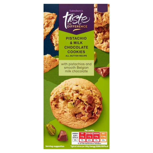 Sainsbury's Pistachio & Milk Chocolate Cookies,Taste the Difference 200g