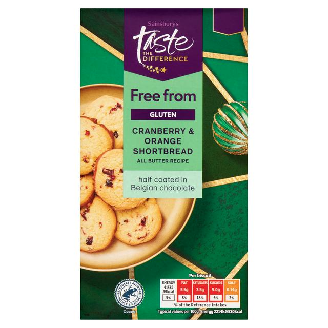 Sainsbury's Cranberry & Orange Shortbread, Taste the Difference 150g