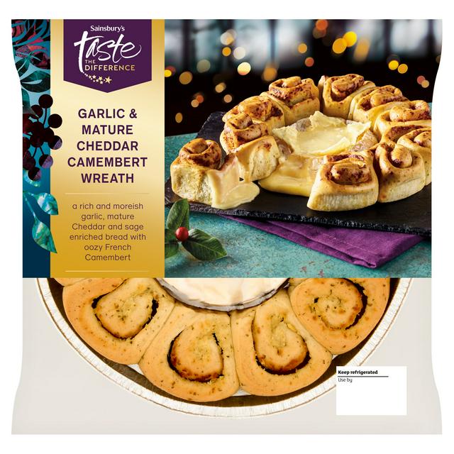 Sainsbury's 575g Garlic & Mature Cheddar Camembert Wreath, Taste the Difference
