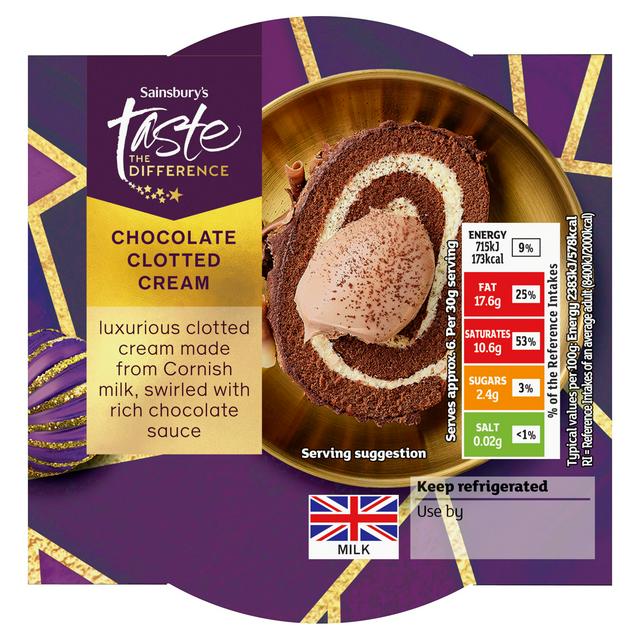 Sainsbury's Chocolate Clotted Cream, Taste the Difference 200g