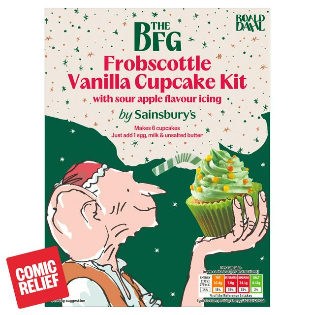Sainsbury's the BFG Frobscottle Vanilla Cupcake Kit with Sour Apple Flavour Icing 292g