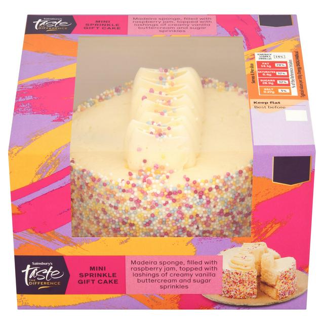Sainsbury's Mini Sprinkle Gift Cake, Taste the Difference 260g