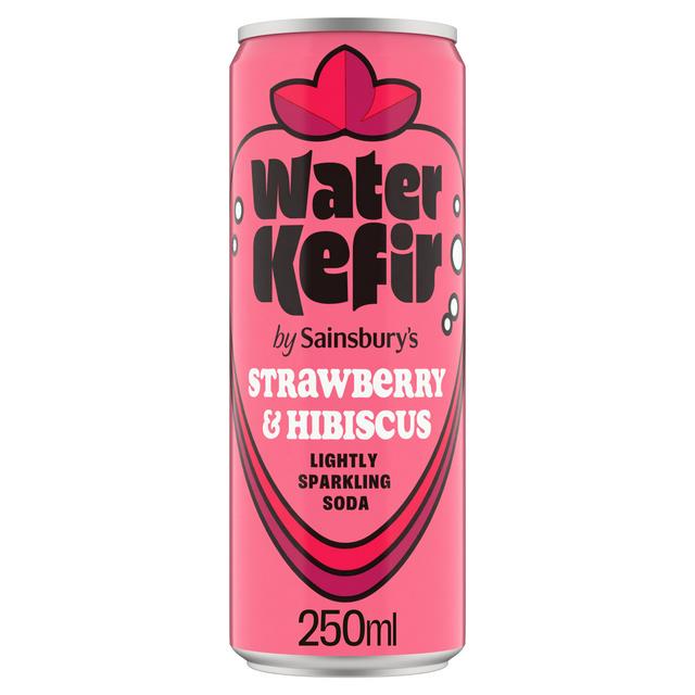 Sainsbury's Water Kefir Strawberry & Hibiscus Lightly Sparkling Soda 250ml