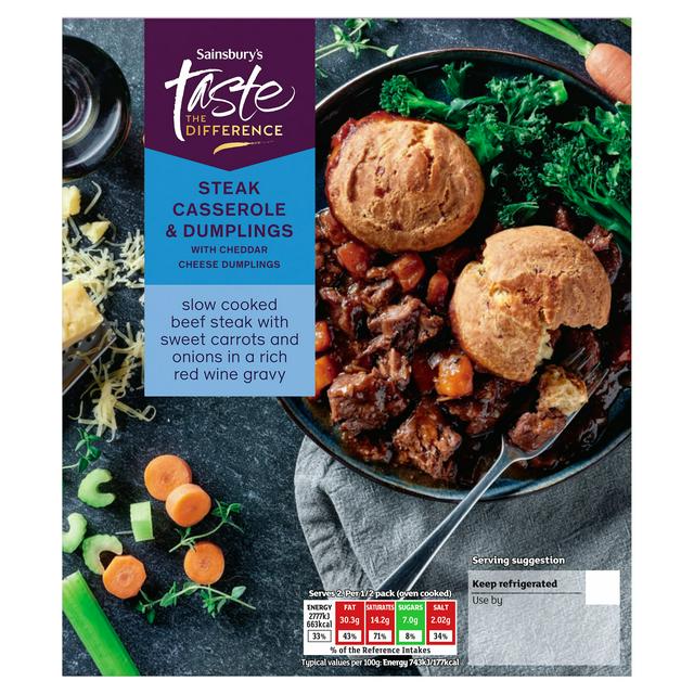 Sainsbury's Steak Casserole & Dumplings, Taste the Difference (Serves 2) 800g
